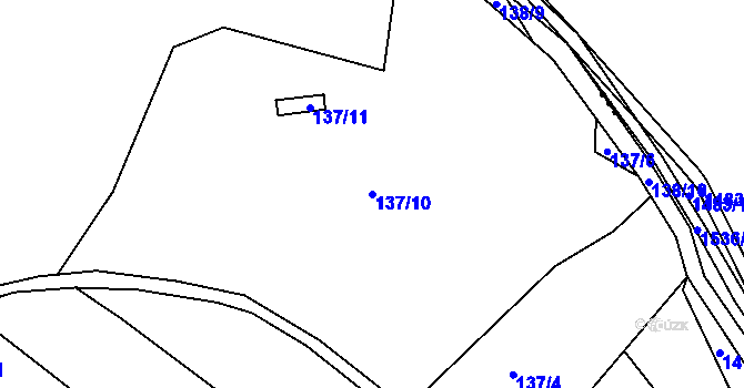 Parcela st. 137/10 v KÚ Dubičné, Katastrální mapa