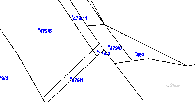 Parcela st. 479/2 v KÚ Břekova Lhota, Katastrální mapa