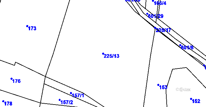 Parcela st. 225/13 v KÚ Břekova Lhota, Katastrální mapa