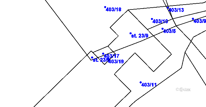Parcela st. 403/17 v KÚ Břekova Lhota, Katastrální mapa