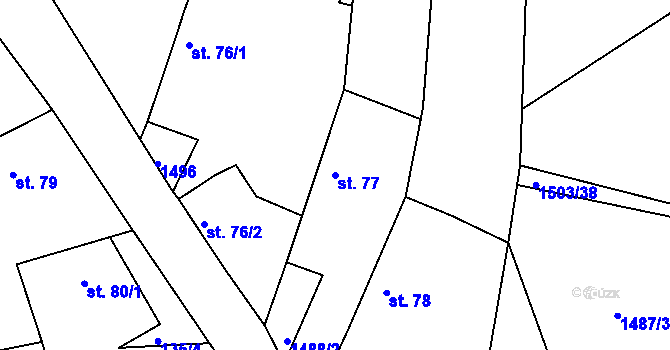 Parcela st. 77 v KÚ Dublovice, Katastrální mapa
