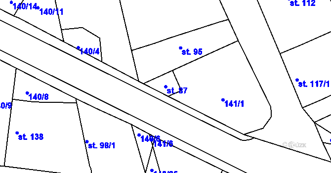 Parcela st. 87 v KÚ Dublovice, Katastrální mapa