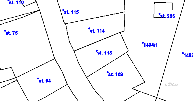 Parcela st. 113 v KÚ Dublovice, Katastrální mapa