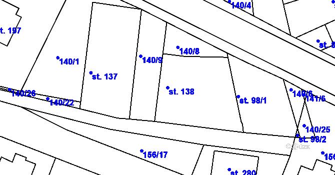 Parcela st. 138 v KÚ Dublovice, Katastrální mapa