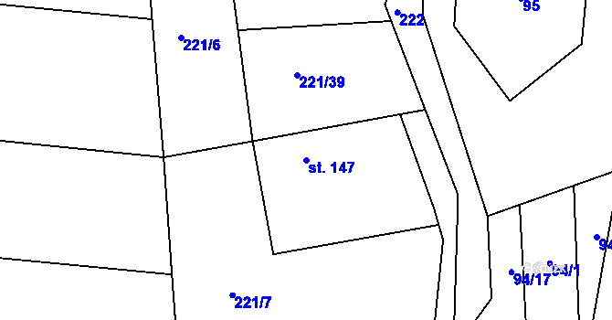 Parcela st. 147 v KÚ Dublovice, Katastrální mapa