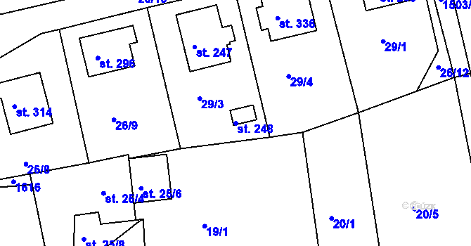 Parcela st. 248 v KÚ Dublovice, Katastrální mapa