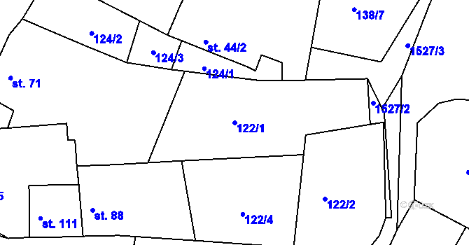 Parcela st. 122/1 v KÚ Dublovice, Katastrální mapa