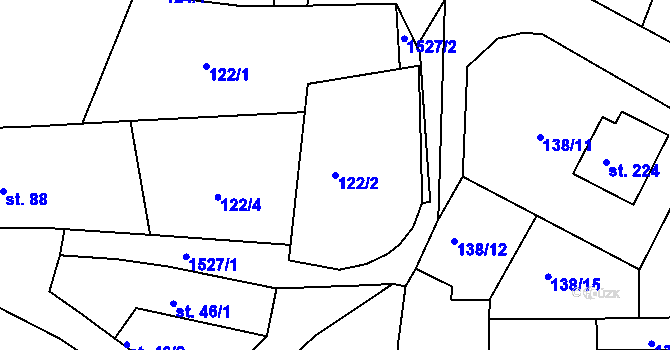 Parcela st. 122/2 v KÚ Dublovice, Katastrální mapa