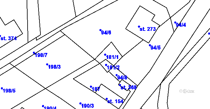 Parcela st. 181/1 v KÚ Dublovice, Katastrální mapa