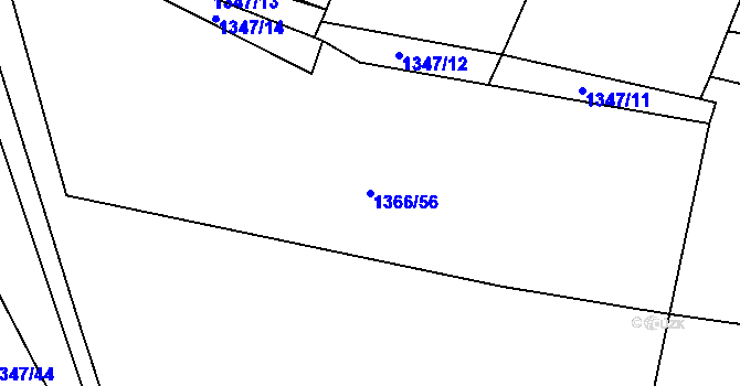 Parcela st. 1366/56 v KÚ Dublovice, Katastrální mapa