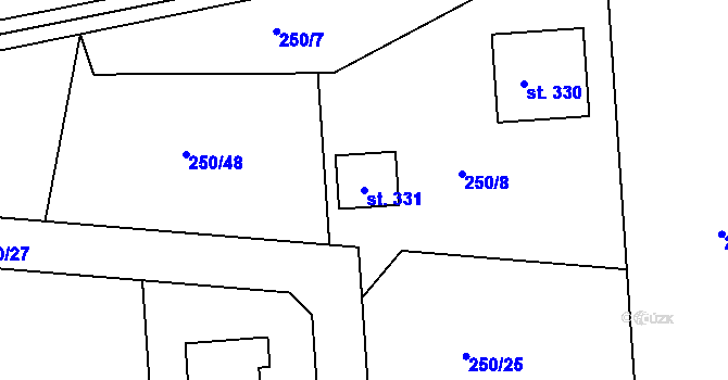 Parcela st. 331 v KÚ Dublovice, Katastrální mapa