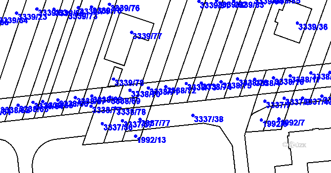 Parcela st. 3338/72 v KÚ Dubňany, Katastrální mapa