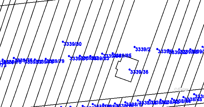 Parcela st. 3339/84 v KÚ Dubňany, Katastrální mapa