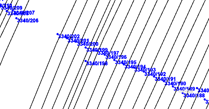 Parcela st. 3340/196 v KÚ Dubňany, Katastrální mapa