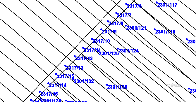 Parcela st. 2301/126 v KÚ Dubňany, Katastrální mapa