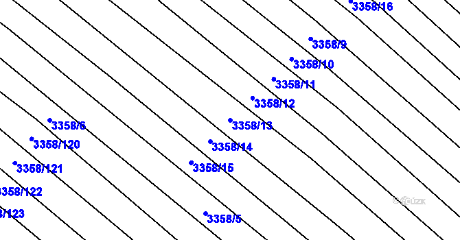 Parcela st. 3358/13 v KÚ Dubňany, Katastrální mapa