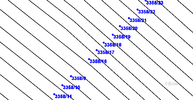 Parcela st. 3358/17 v KÚ Dubňany, Katastrální mapa