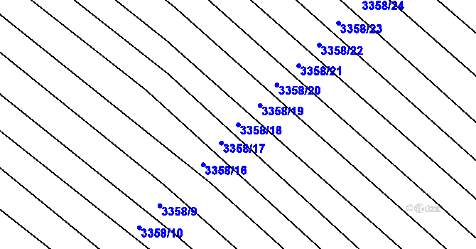 Parcela st. 3358/18 v KÚ Dubňany, Katastrální mapa