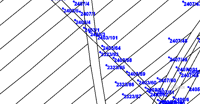 Parcela st. 2323/93 v KÚ Dubňany, Katastrální mapa