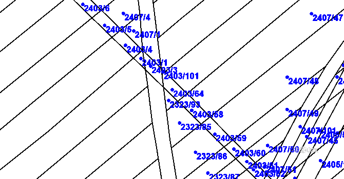 Parcela st. 2403/64 v KÚ Dubňany, Katastrální mapa