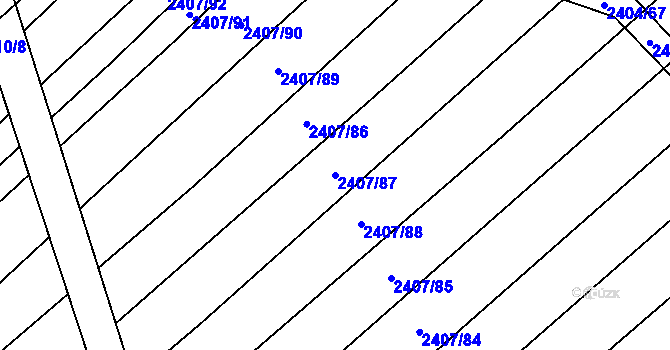 Parcela st. 2407/87 v KÚ Dubňany, Katastrální mapa