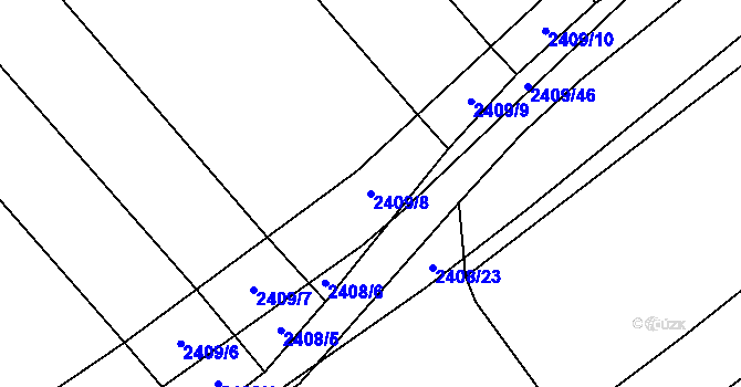 Parcela st. 2409/8 v KÚ Dubňany, Katastrální mapa