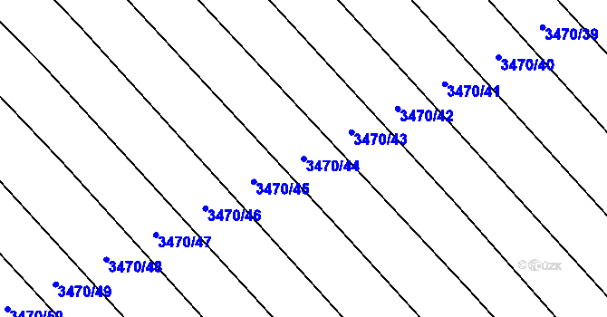 Parcela st. 3470/44 v KÚ Dubňany, Katastrální mapa