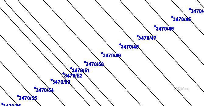 Parcela st. 3470/49 v KÚ Dubňany, Katastrální mapa
