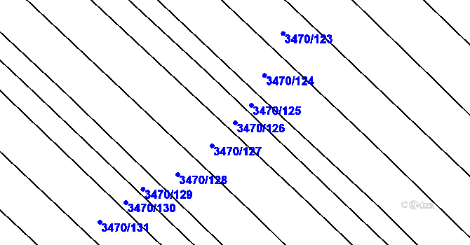Parcela st. 3470/126 v KÚ Dubňany, Katastrální mapa