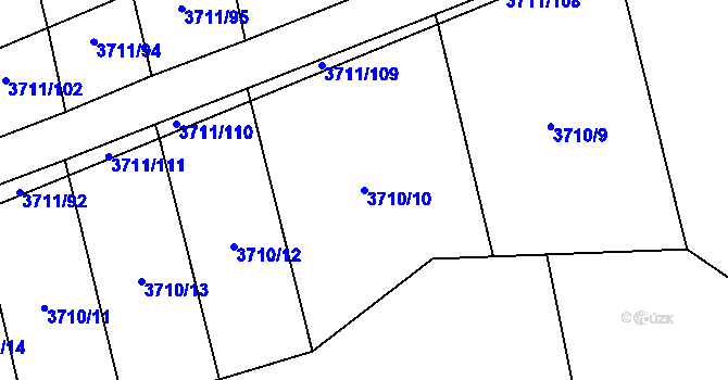 Parcela st. 3710/10 v KÚ Dubňany, Katastrální mapa