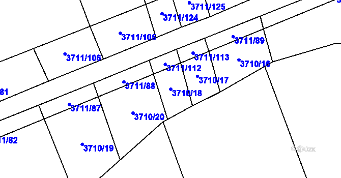 Parcela st. 3710/18 v KÚ Dubňany, Katastrální mapa