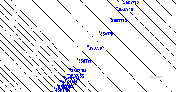 Parcela st. 3507/8 v KÚ Dubňany, Katastrální mapa