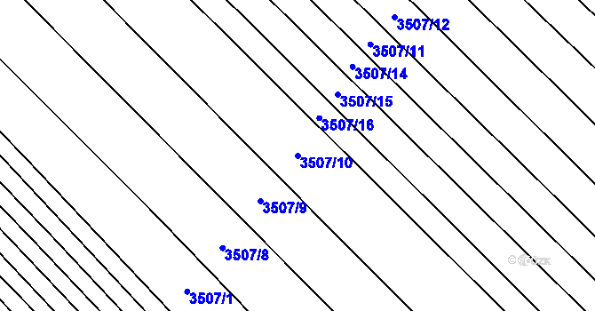 Parcela st. 3507/10 v KÚ Dubňany, Katastrální mapa