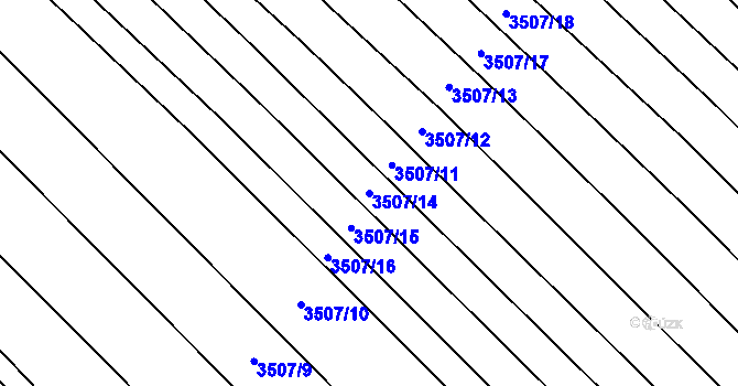 Parcela st. 3507/14 v KÚ Dubňany, Katastrální mapa