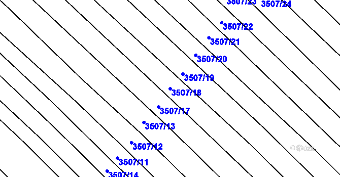 Parcela st. 3507/18 v KÚ Dubňany, Katastrální mapa