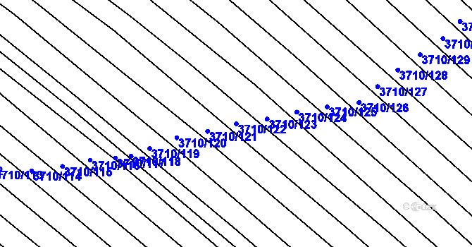 Parcela st. 3710/122 v KÚ Dubňany, Katastrální mapa