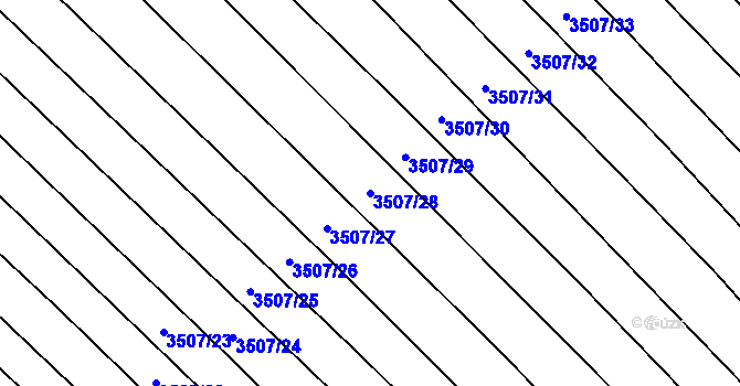 Parcela st. 3507/28 v KÚ Dubňany, Katastrální mapa