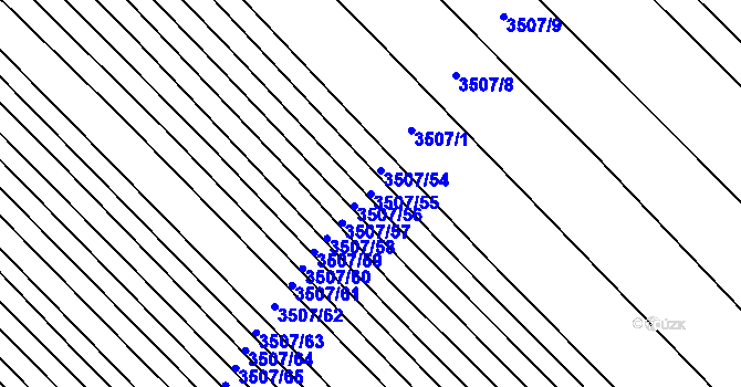 Parcela st. 3507/55 v KÚ Dubňany, Katastrální mapa