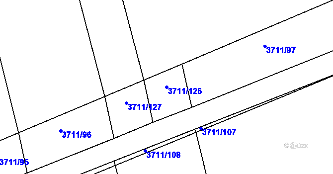 Parcela st. 3711/126 v KÚ Dubňany, Katastrální mapa