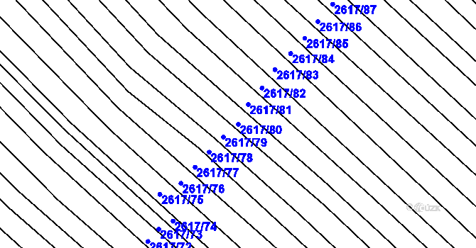 Parcela st. 2617/80 v KÚ Dubňany, Katastrální mapa
