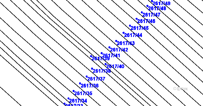 Parcela st. 2617/41 v KÚ Dubňany, Katastrální mapa