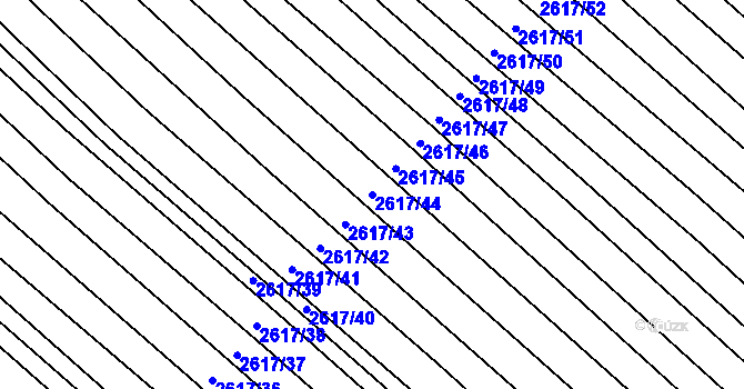 Parcela st. 2617/44 v KÚ Dubňany, Katastrální mapa