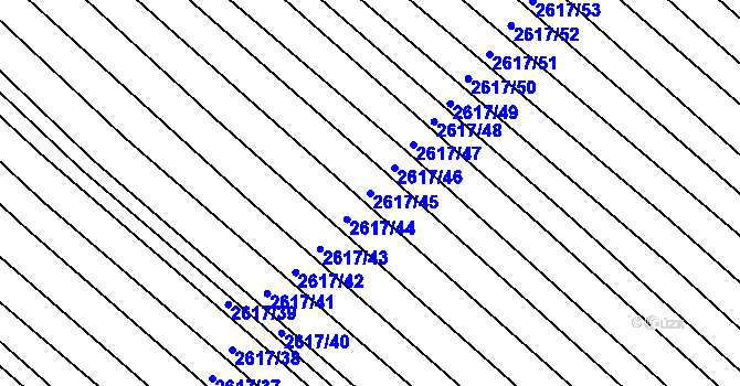 Parcela st. 2617/45 v KÚ Dubňany, Katastrální mapa