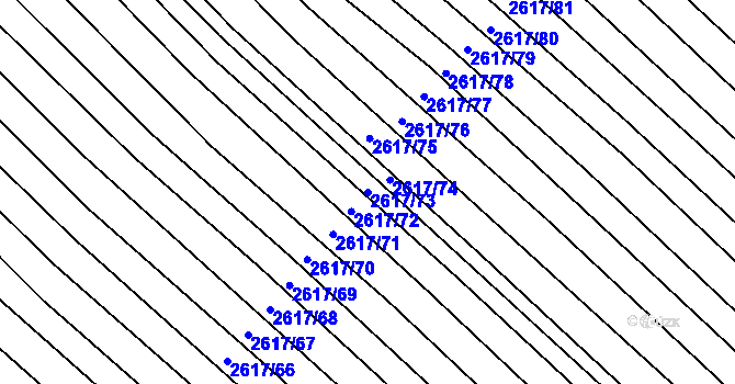 Parcela st. 2617/73 v KÚ Dubňany, Katastrální mapa