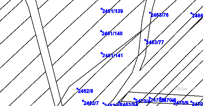 Parcela st. 2461/141 v KÚ Dubňany, Katastrální mapa