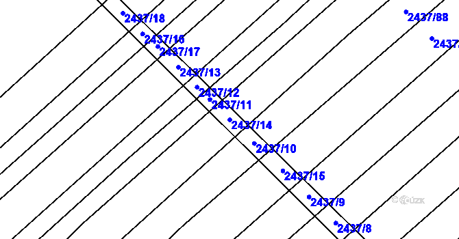 Parcela st. 2437/14 v KÚ Dubňany, Katastrální mapa