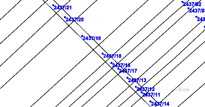Parcela st. 2437/18 v KÚ Dubňany, Katastrální mapa