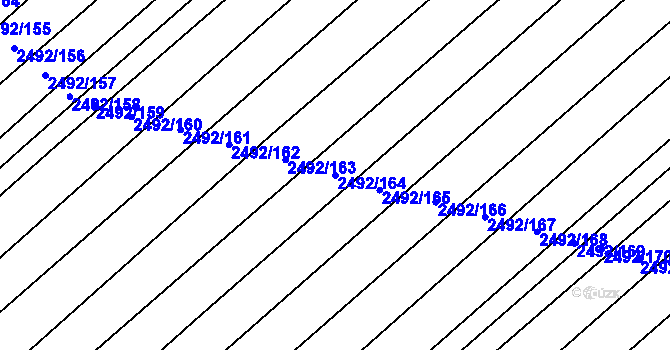 Parcela st. 2492/164 v KÚ Dubňany, Katastrální mapa