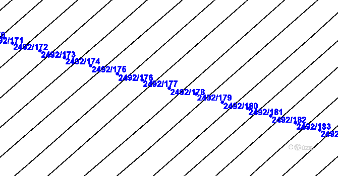 Parcela st. 2492/178 v KÚ Dubňany, Katastrální mapa