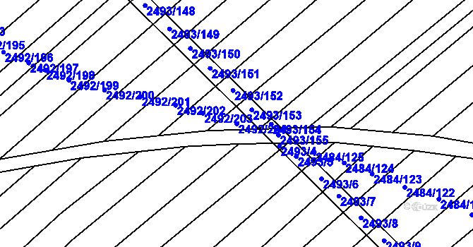 Parcela st. 2492/204 v KÚ Dubňany, Katastrální mapa